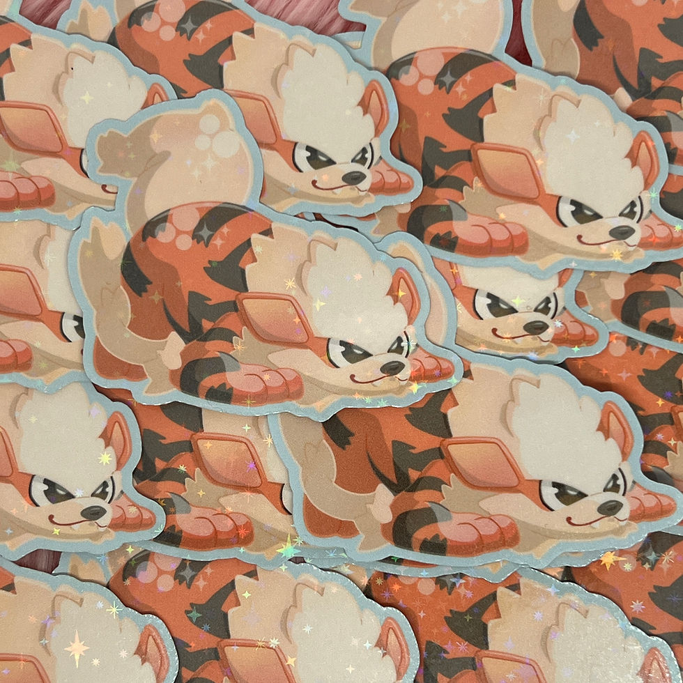 Thumbnail: Growlithe Evolution Line Pokémon Stickers Fan Art (2.75in / 70mm)