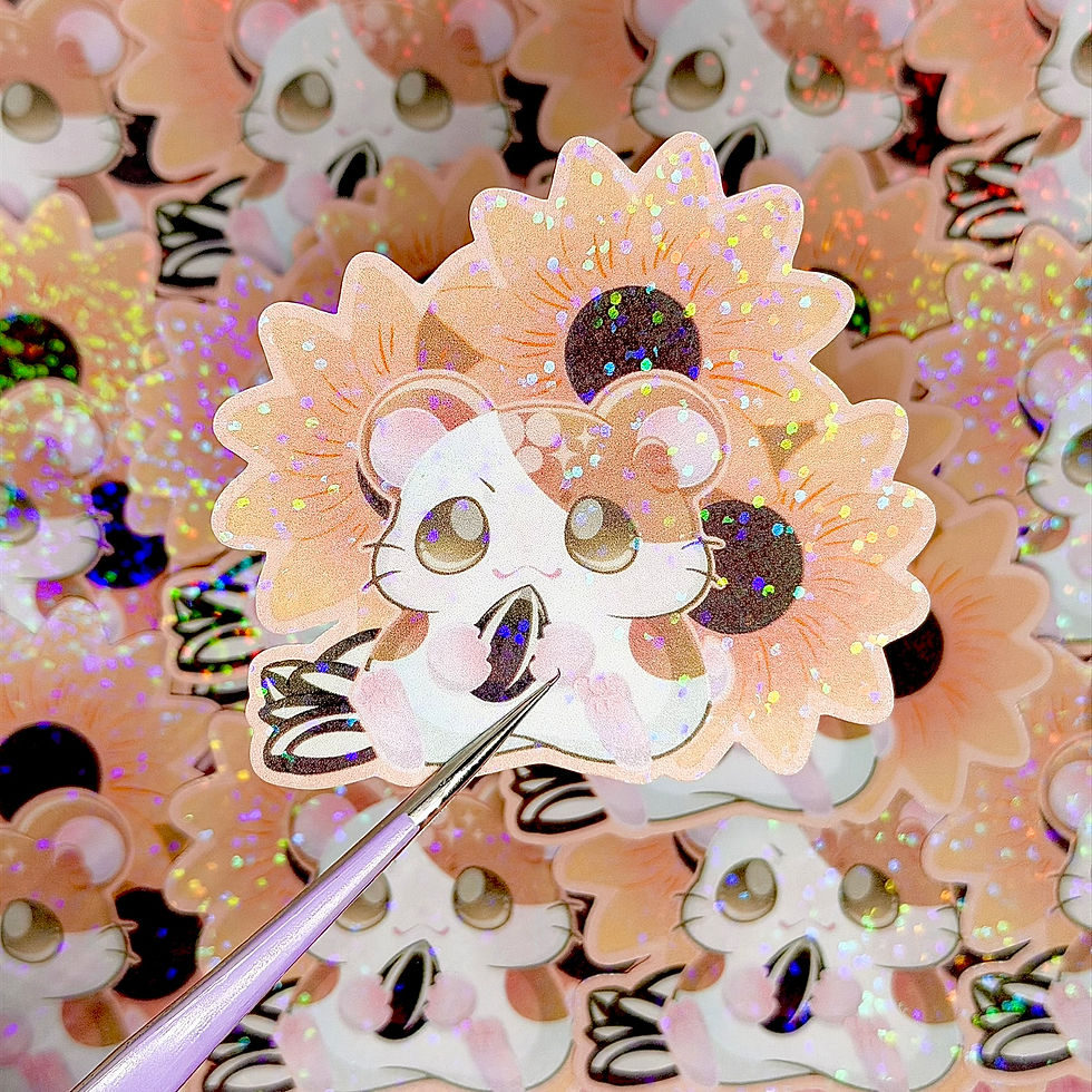 Thumbnail: Sunflower Hamtaro Fanart Stickers (2.75in / 70mm)