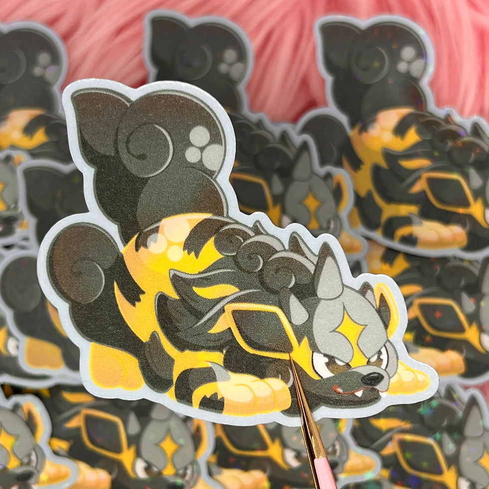 Thumbnail: Hisuian Growlithe Evolution Line Pokémon Stickers Fan Art (2.75in / 70mm)