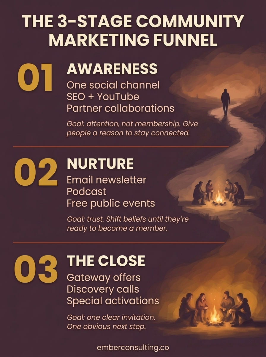 The 3-Stage Community Marketing Funnel by Bri Leever