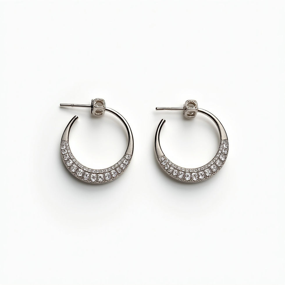 Crescent Diamond Hoops
