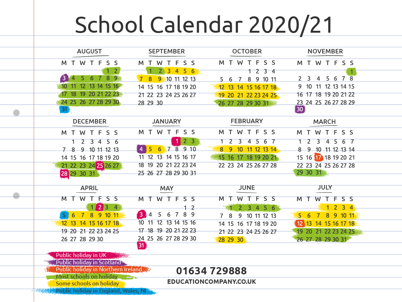 Edco Holiday Schedule 2022 2020/21 Marketing Mousemat | The Education Company