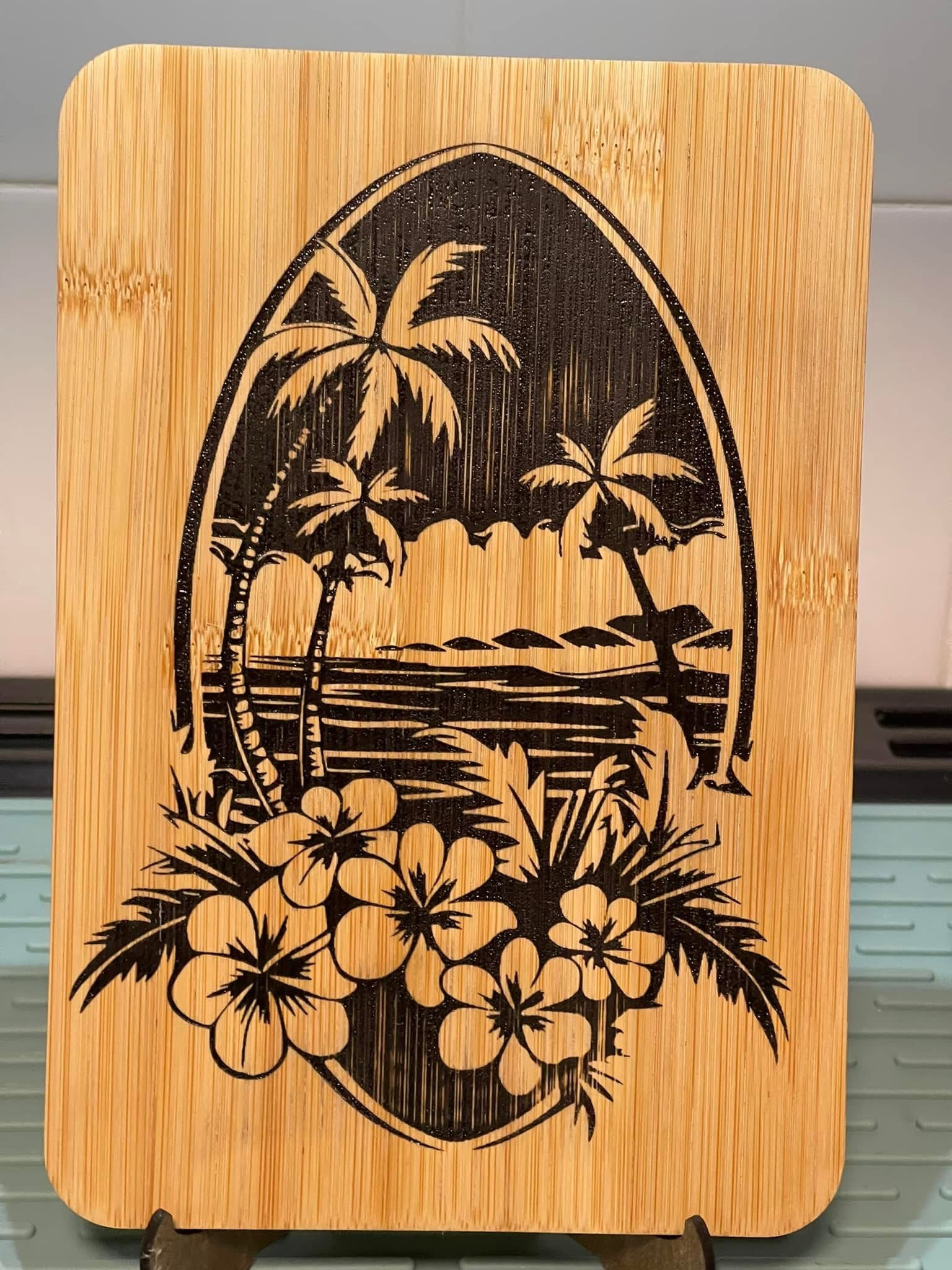 Tropical Scene Bamboo Cutting Board
