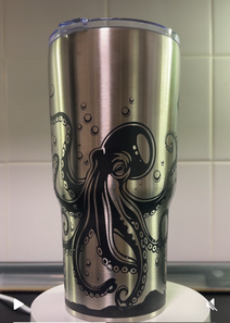 Octopus on Stainless Steel 24oz Cup