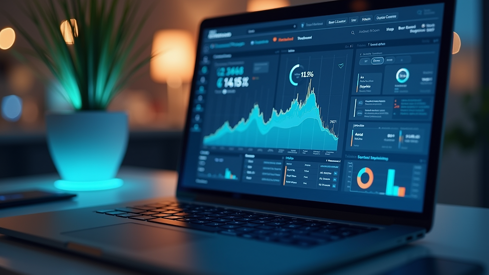 Close-up view of a cloud computing dashboard on a laptop screen
