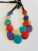 Alegria Multicolor Tagua Necklace Double Layer