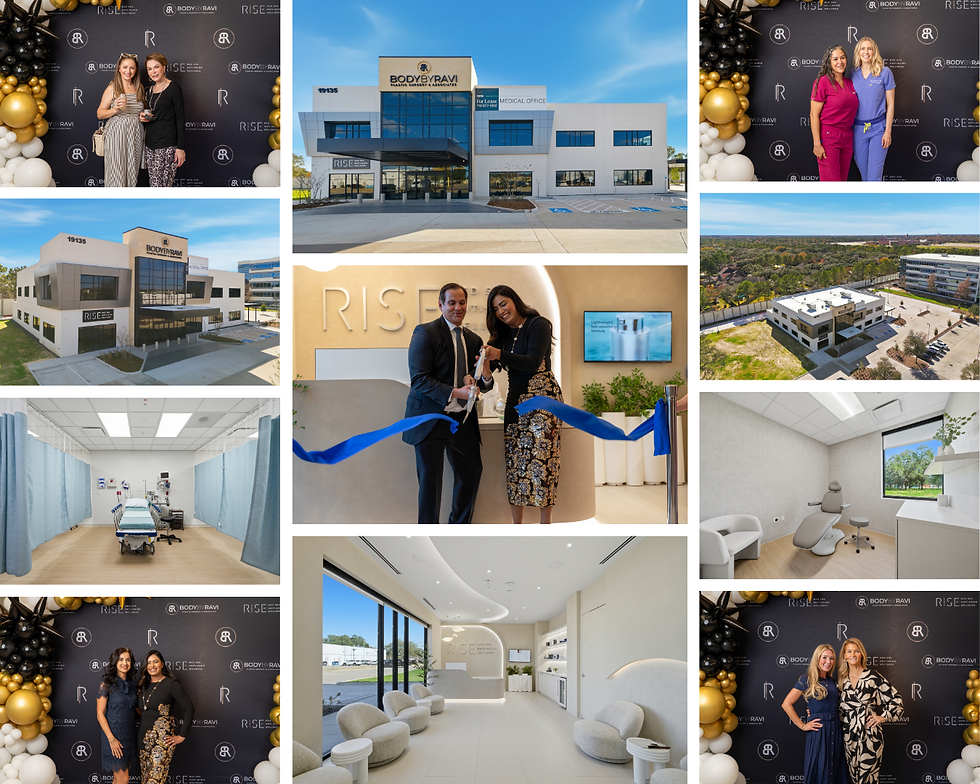 Professional corporate event photography in Houston capturing grand opening of Rise Med Spa, including ribbon cutting, networking, and brand launch moments.
