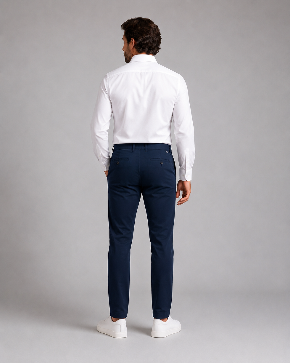 Miniature : MENSCH | LCDN : Chino coton bleu marine coupe ajustée