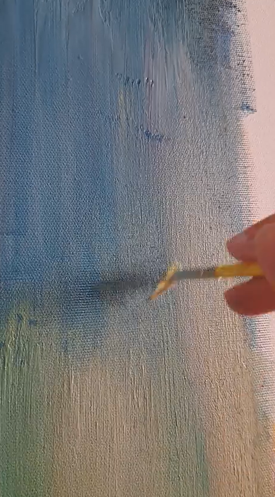 malowanie obrazu, żółto niebieskie kolory