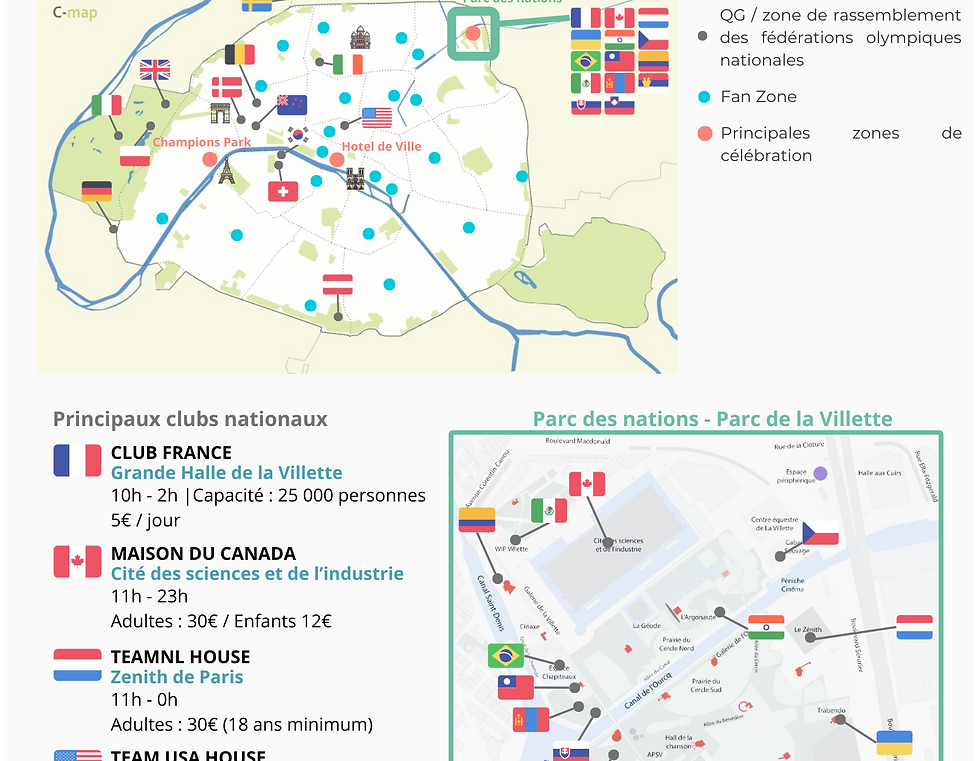 Lieux de festivités de Paris 2024