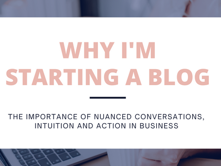 Why I'm starting a blog
