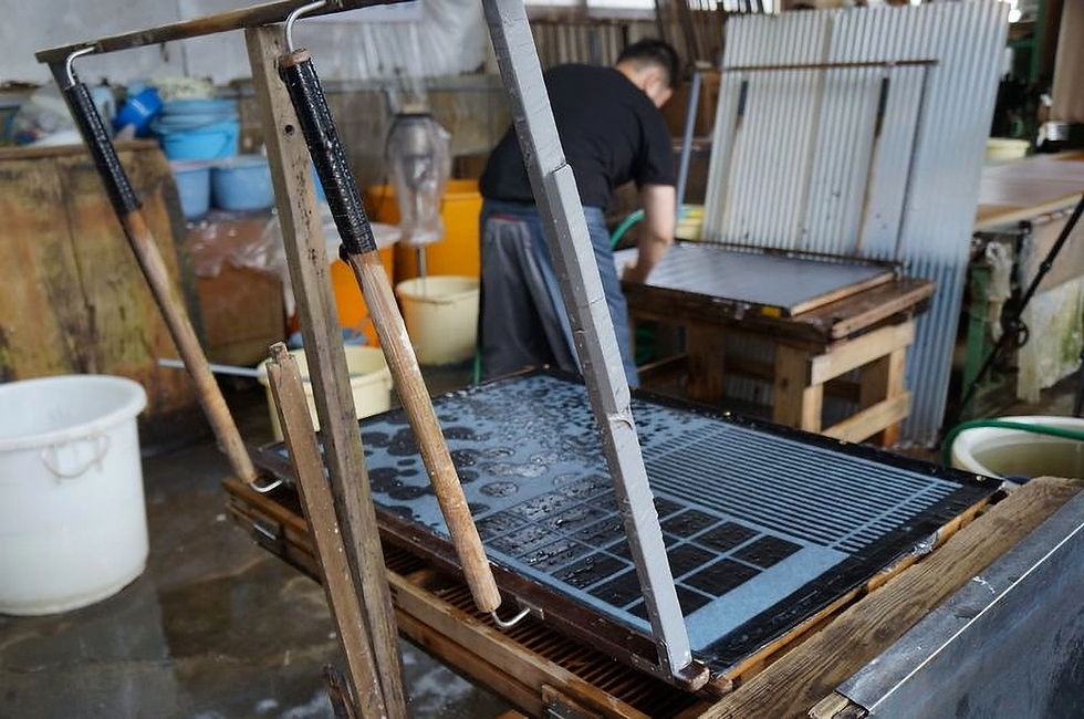 We visited a papermaking craftsman at work