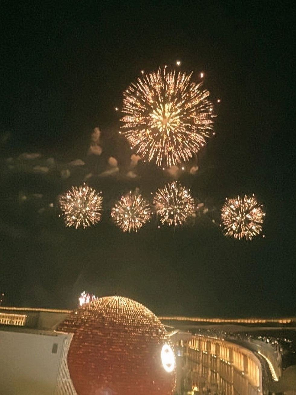 Expo fireworks can be seen from the large roof ring. Fireworks are set off almost every day during the summer holidays.
