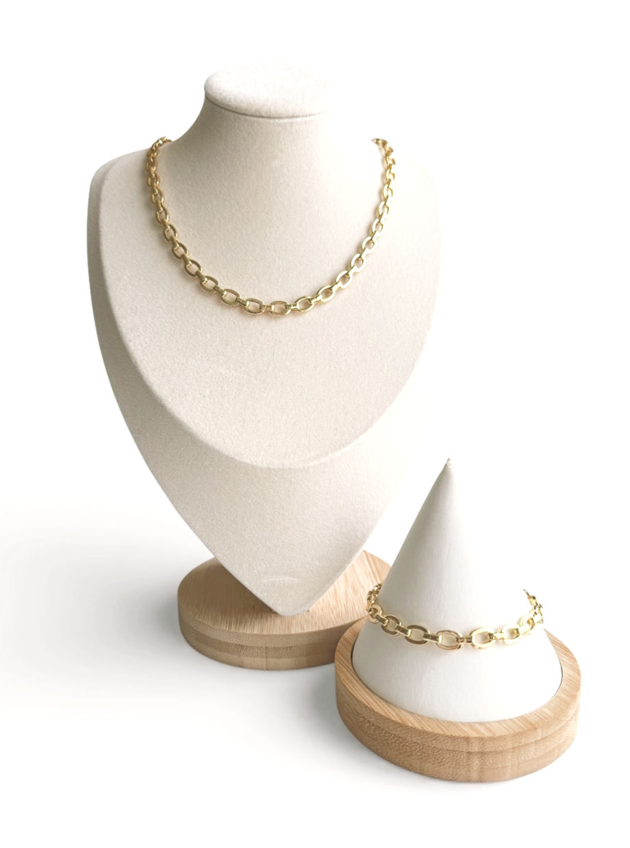 Chaîne Héritage (Heritage Chain) - Gold Necklace & Bracelet Set