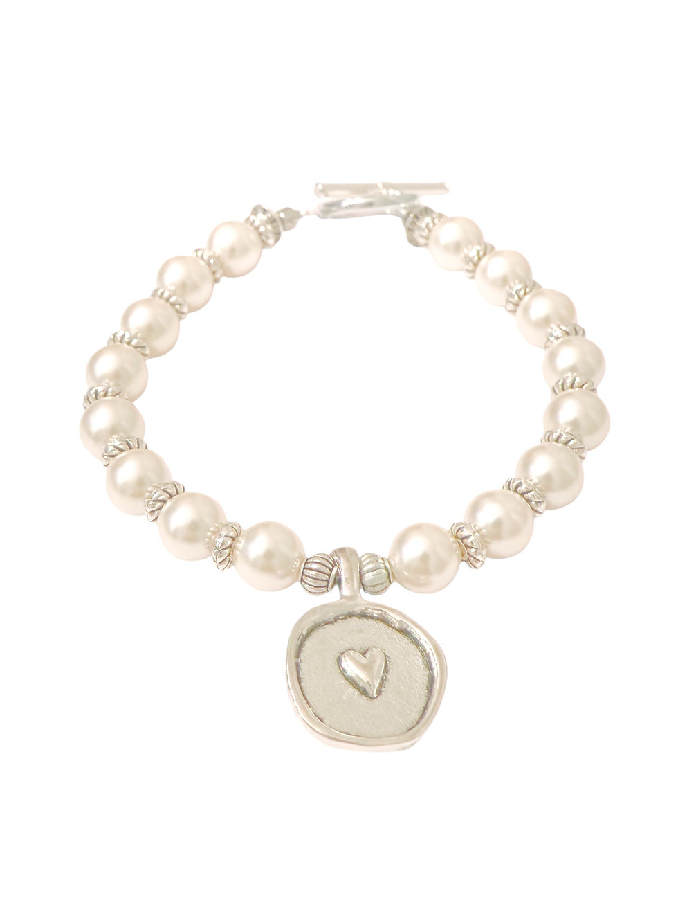 Thumbnail: Cœur Ancien – Pearl & Silver Wax Seal Bracelet