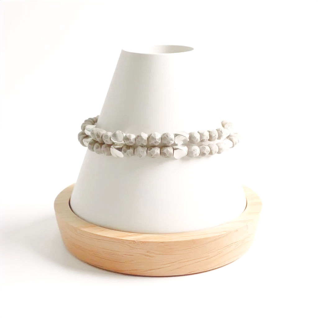 Quarry Atelier – "Moonlit Mercury" Double Strand Bracelet