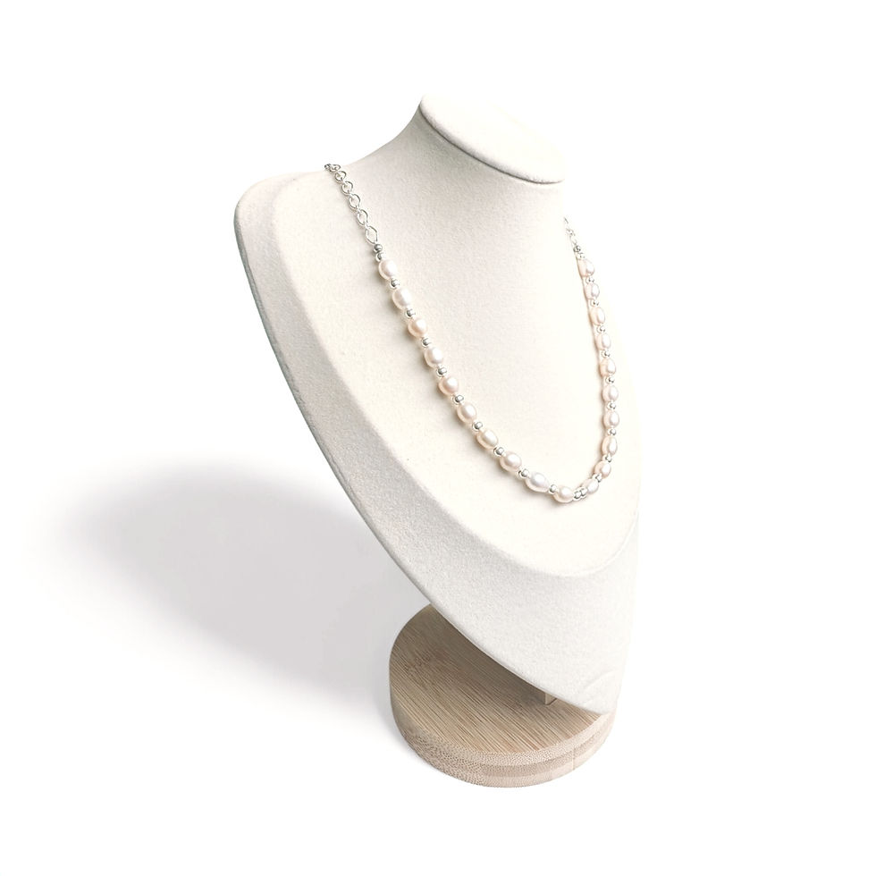 Thumbnail: “Perle Élancée” — Cream Freshwater Pearl & Sterling Silver Chain Necklace