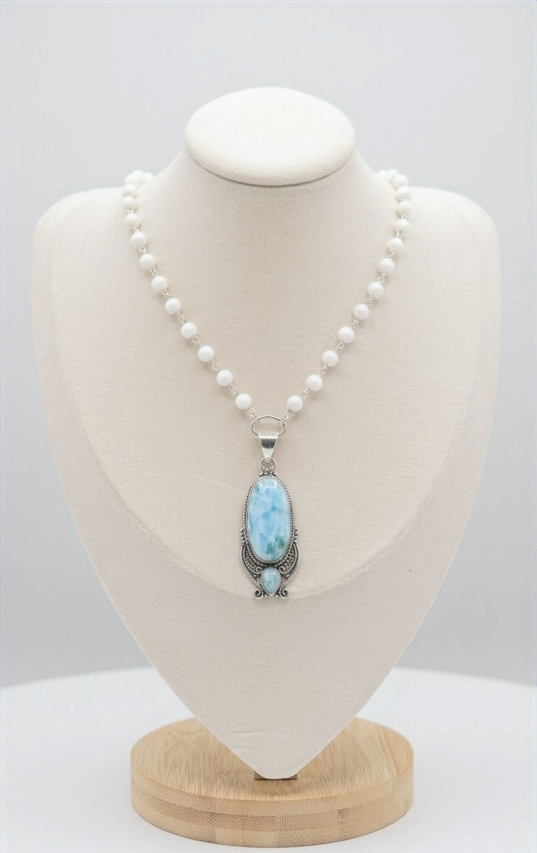 Héritage de la Mer Vintage Miriam Haskell Larimar Necklace | Quarry Atelier