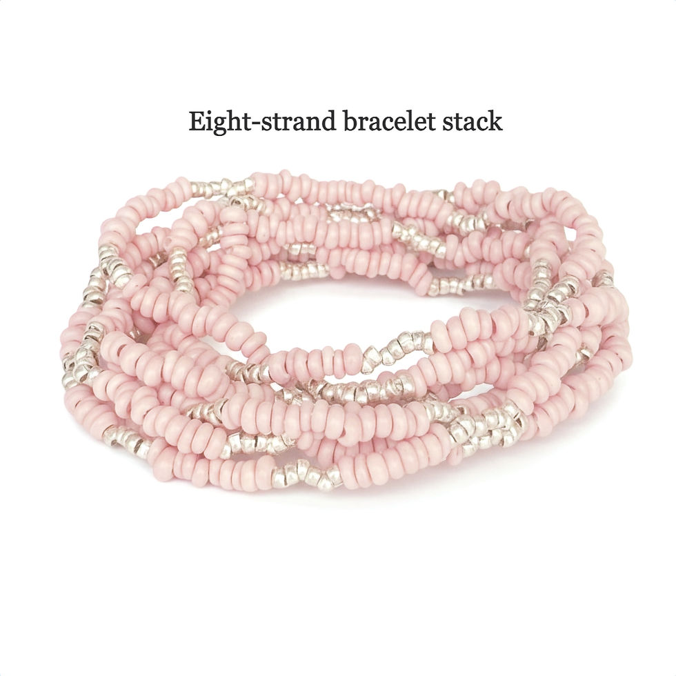 Thumbnail: Moku by Quarry - Kai Lani Blush Seed Bead Bracelet Stack (8 in total)