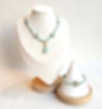 Mint Verdant Czech Glass & Jade Convertible Necklace and Bracelet Set