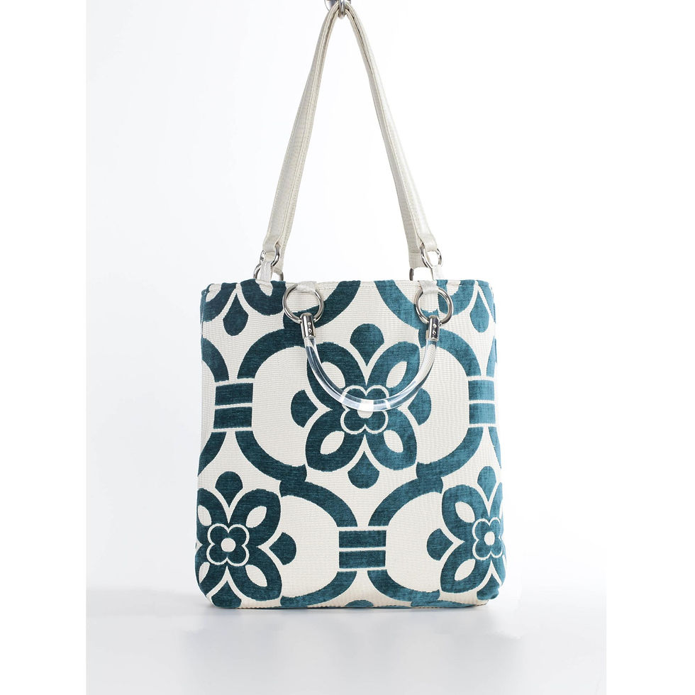 Stencil Teal Large Tote