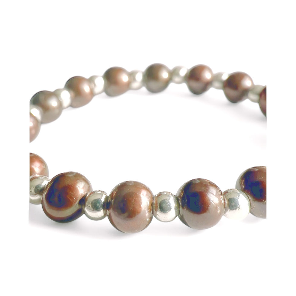 Thumbnail: Minuit Bronzé - Midnight Bronze Freshwater Pearl Bracelet