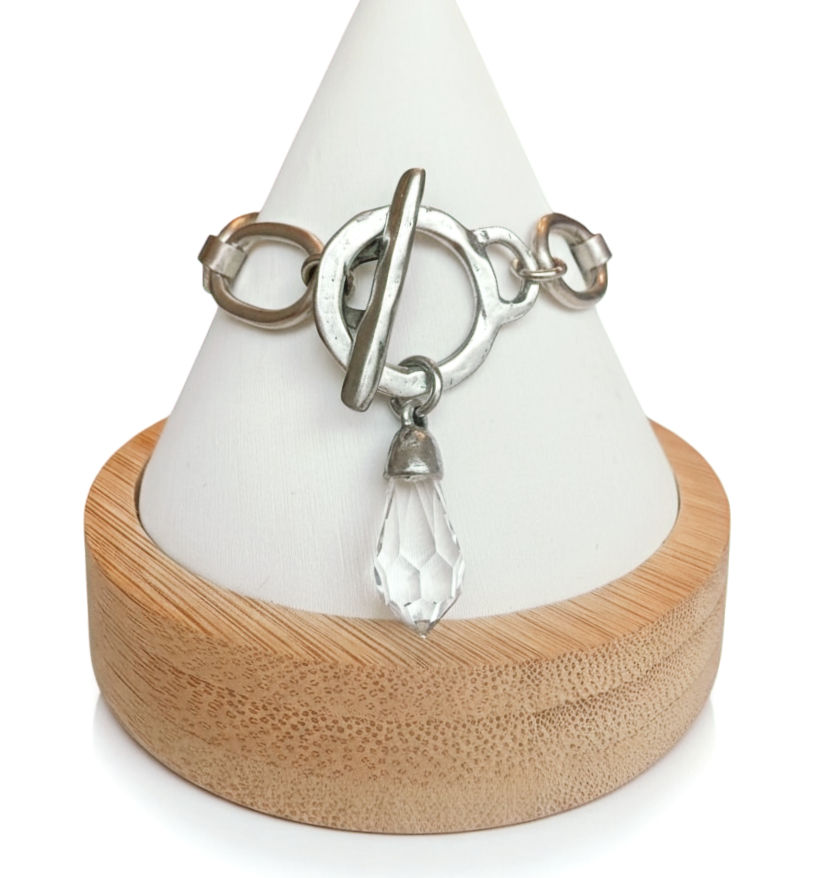 Thumbnail: Silverlight Prism Bracelet | Antiqued Pewter Crystal Charm Bracelet