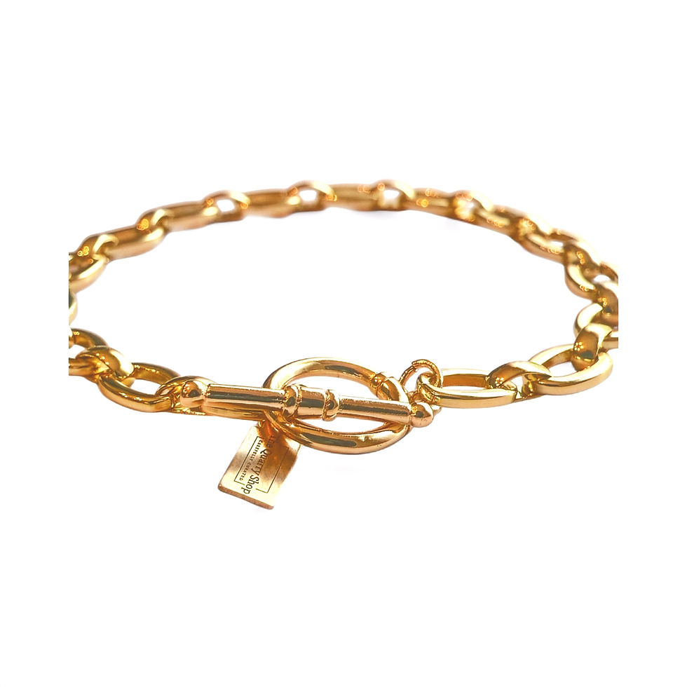 Thumbnail: Trio d’Or Blanc Three-Piece Vintage Glass, Gold-Filled & Shell Pearl Bracelet Set