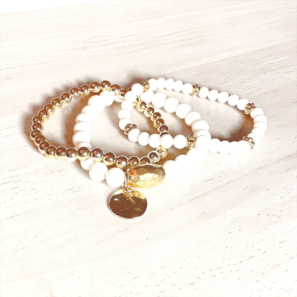 Thumbnail: Quarry Atelier by The Quarry Shop     Héritage Trio - Miriam Haskell Cherry Brand Bracelet Stack