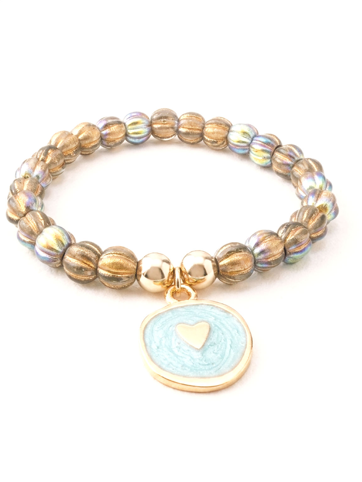 Cœur d'Azur | Blue Enamel Heart Czech Glass Bracelet | Maison de Bijoux