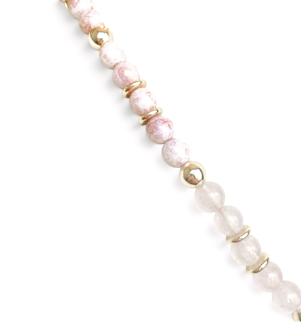 Thumbnail: Rosé Élégance Necklace | Pink Jade & Crystal Necklace | Maison de Bijoux