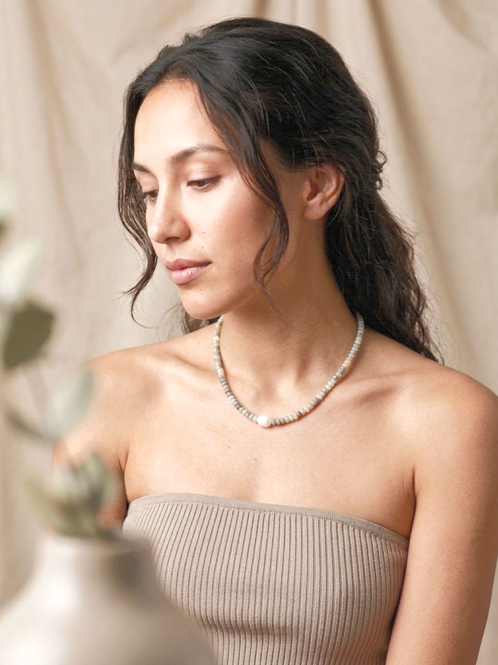 Kai Momi | Freshwater Pearl & Czech Glass Necklace | Moku by Quarry