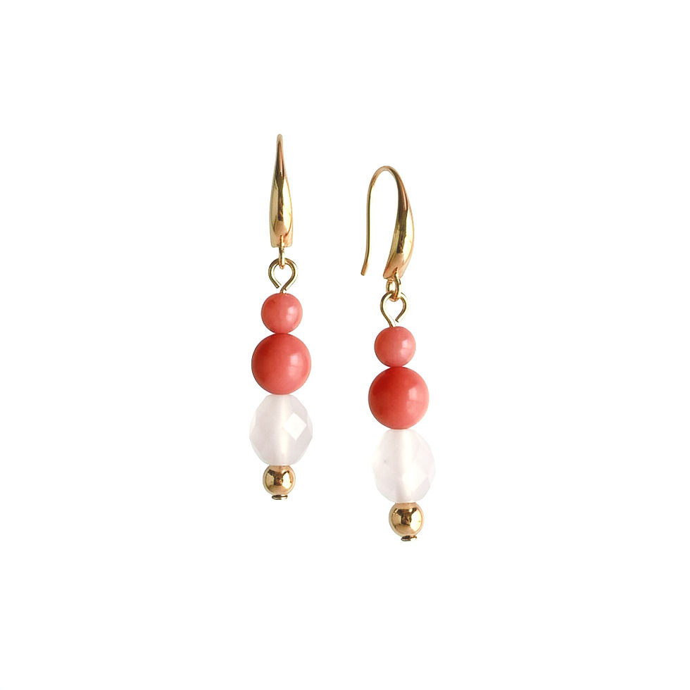 Thumbnail: Lele Kai - Vintage Pink Coral Necklace & Earrings Set - Moku Collection