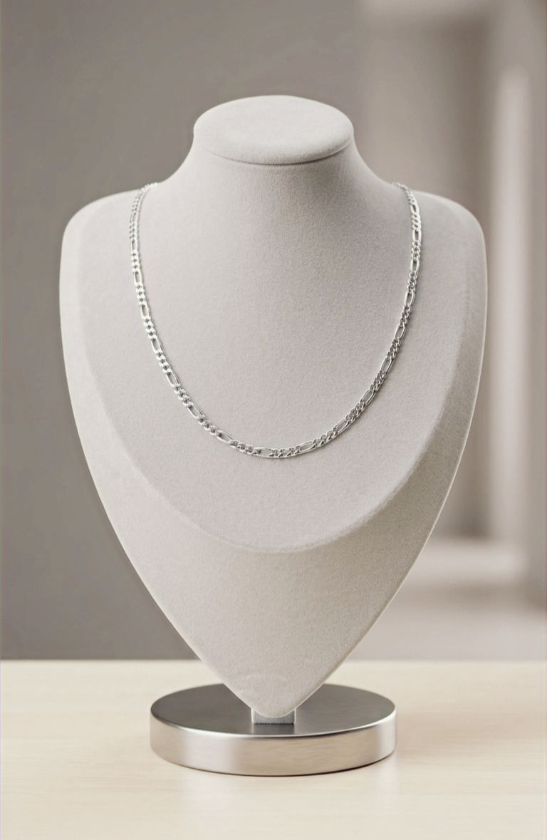Argent Classique Figaro Chain | Sterling Silver Men's Necklace | Noir by Quarry