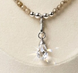 Thumbnail: Lueur d Ambre Sterling Silver Czech Glass Crystal Necklace | Quarry Atelier