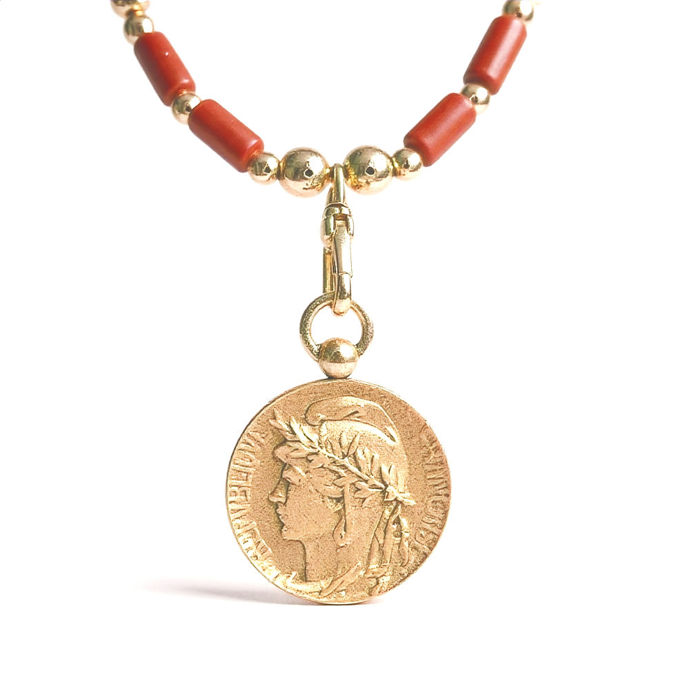 Thumbnail: ʻAumakua Necklace & Coral Earring Set - Moku Collection