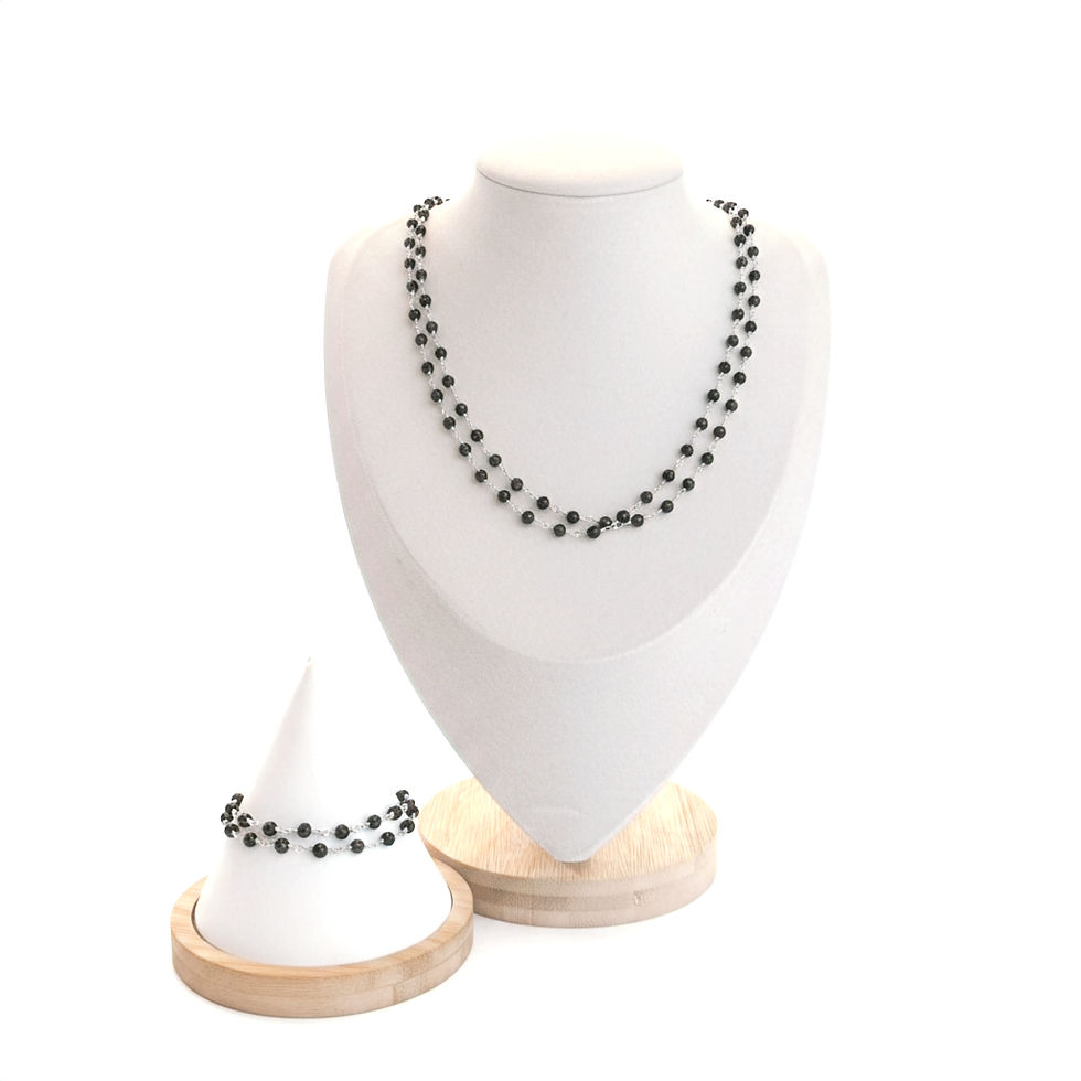 Bronzite & Rainbow Obsidian Necklace and Bracelet Set – Quarry Atelier Collection