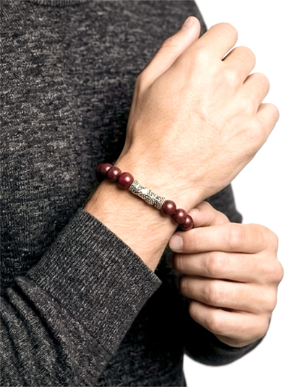 Moʻo Liko - Men's Redwood and Dragon Bar Bracelet