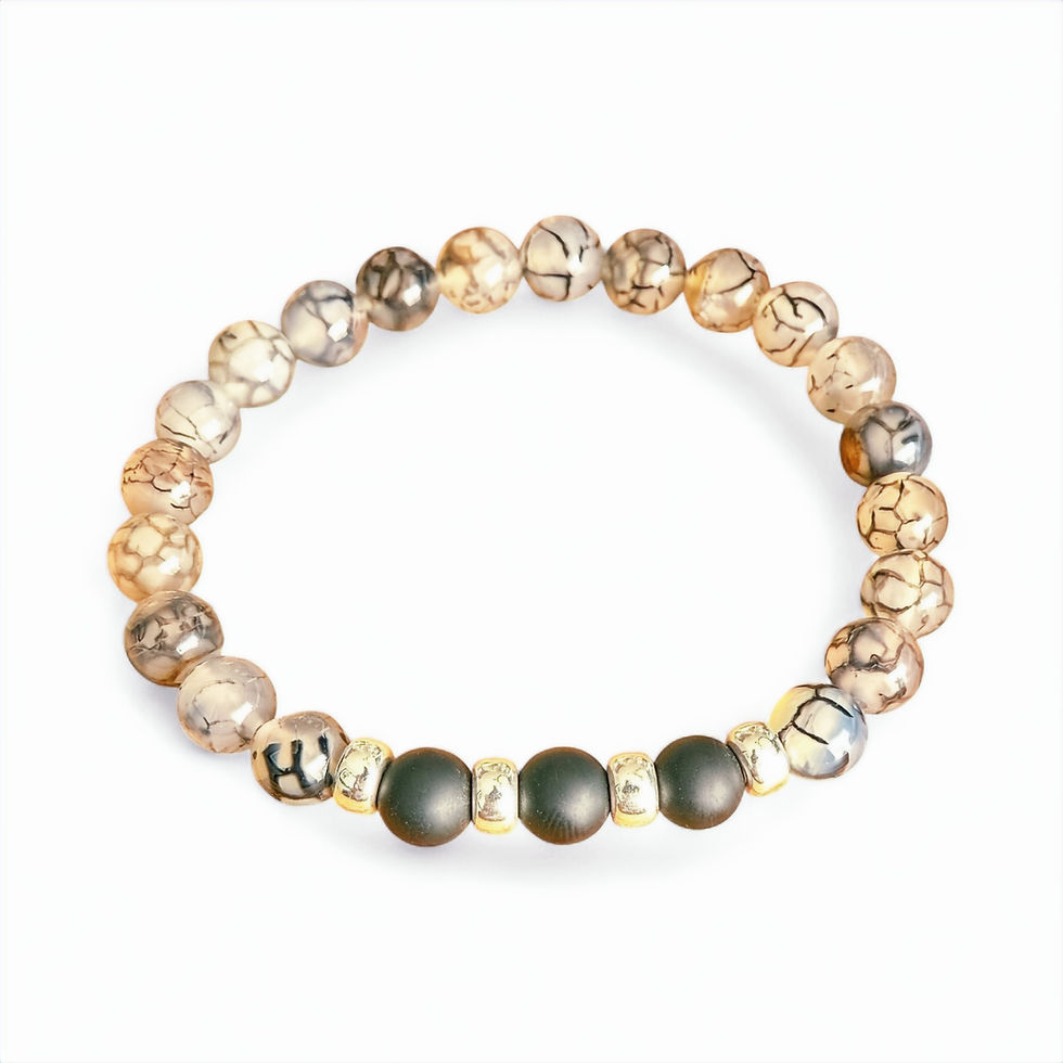 Rift Bracelet | Men's Dragon Vein Agate & Black Onyx Bracelet | Noir by Quarry
