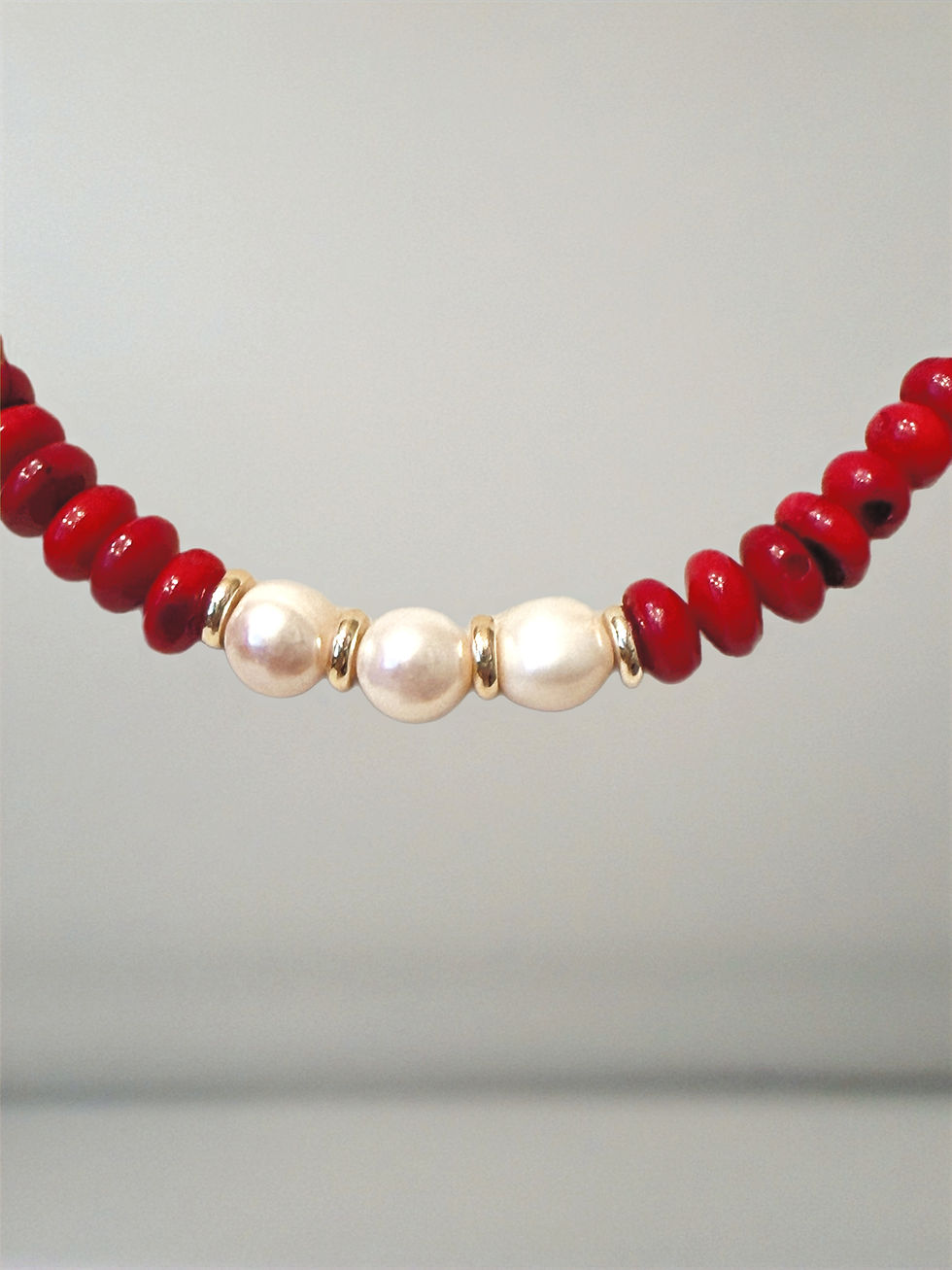 Thumbnail: Moku – Kai Ula Lani Necklace Set, Vintage Red Coral & Ring Dish