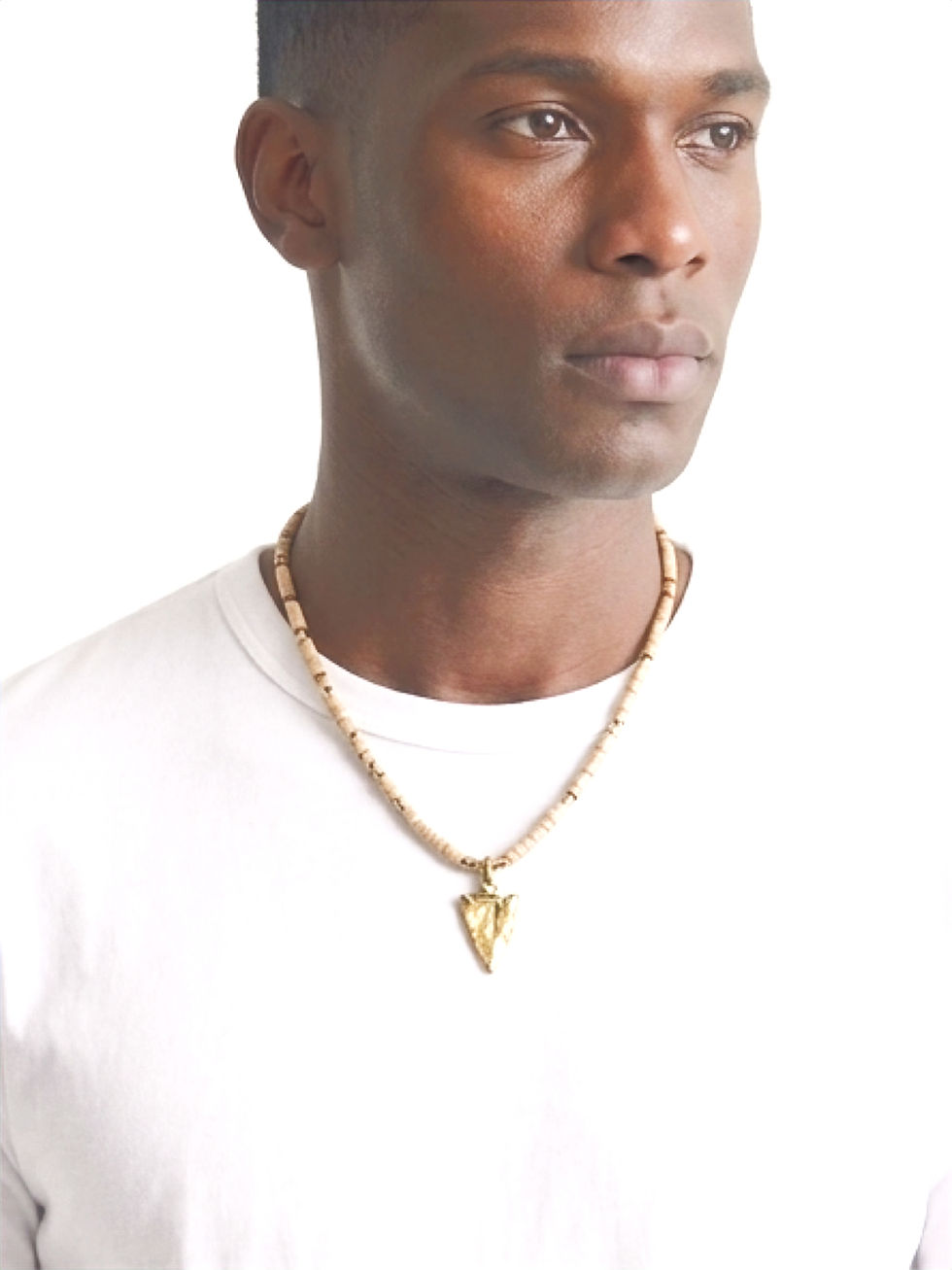 Thumbnail: Noir by Quarry – Arrowhead Necklace  Coconut Shell, Gold & Vintage Arrowhead