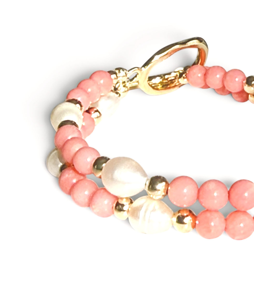 Thumbnail: Pua Kai "Sea Blossom" Bracelet - Natural Pink Coral & Freshwater Pearls
