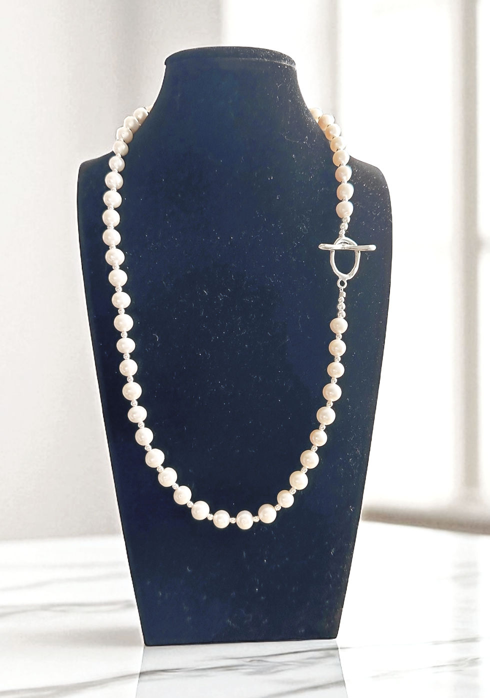 Thumbnail: “Clé de Lumière” — Freshwater Pearl & Sterling Silver Padlock Necklace