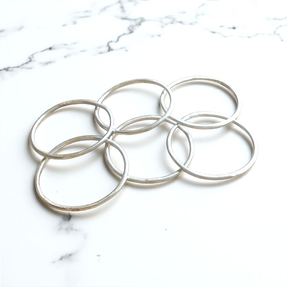 Set of 6 – Sterling Silver Stacking Rings - Quarry Atelier