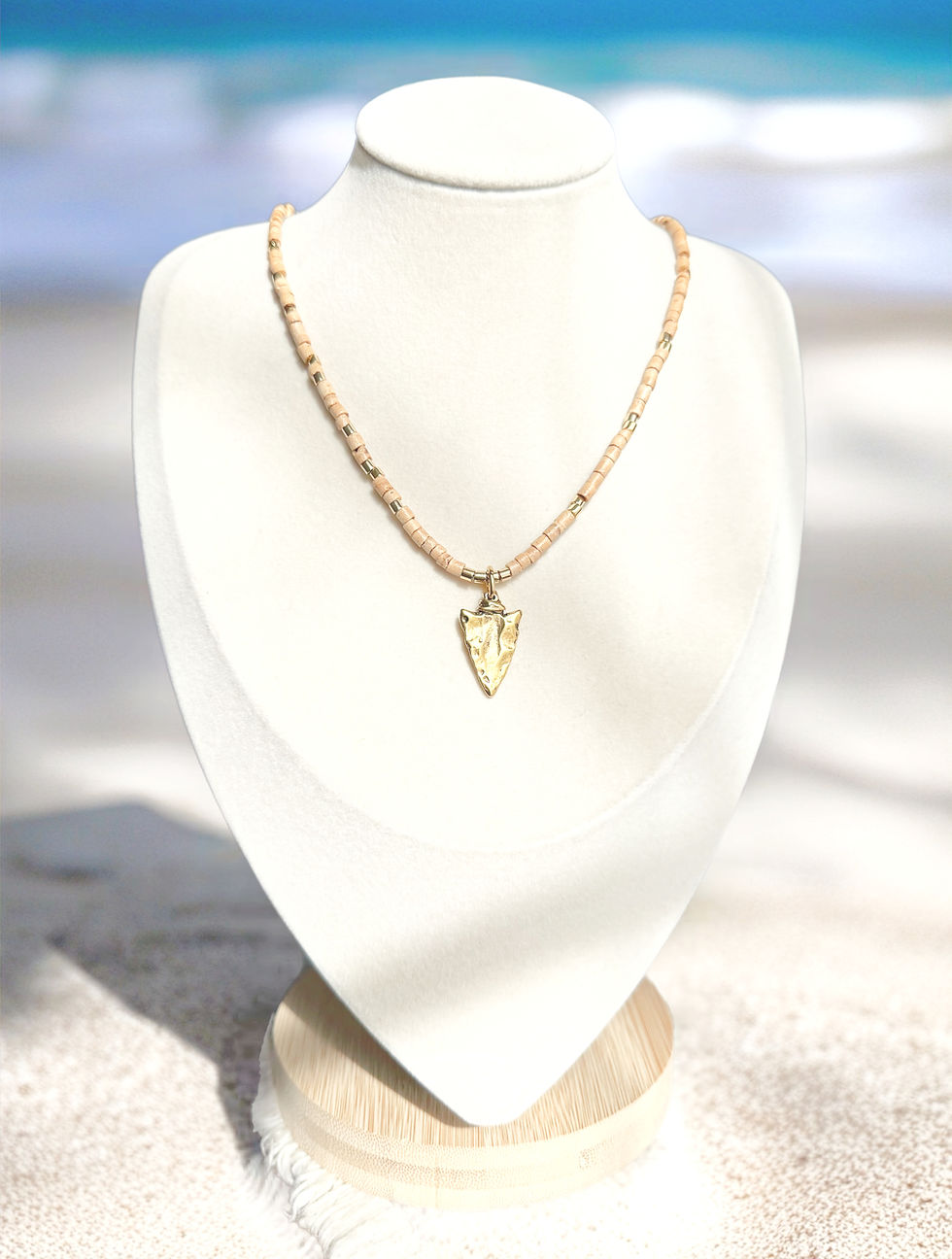 Wayfinder Necklace | Coconut Shell & Arrowhead Men's Necklace | Noir by Quarry