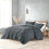 Thumbnail: Ruched Fur Down Alternative Comforter Set - Queen