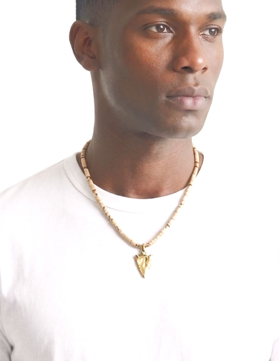 Thumbnail: Wayfinder Necklace | Coconut Shell & Arrowhead Men's Necklace | Noir by Quarry