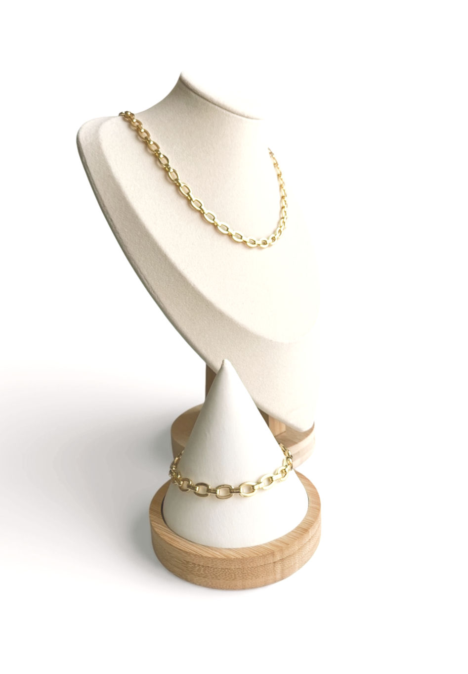 Thumbnail: Chaîne Héritage (Heritage Chain) - Gold Necklace & Bracelet Set