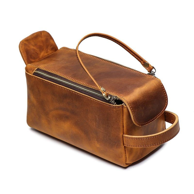 Thumbnail: Dado Leather Dopp Kit | Handmade Leather Toiletry Bag