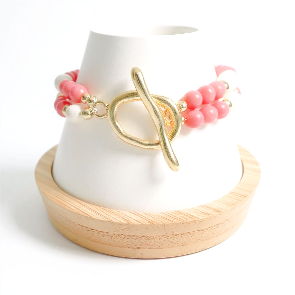 Thumbnail: Pua Kai "Sea Blossom" Bracelet - Natural Pink Coral & Freshwater Pearls